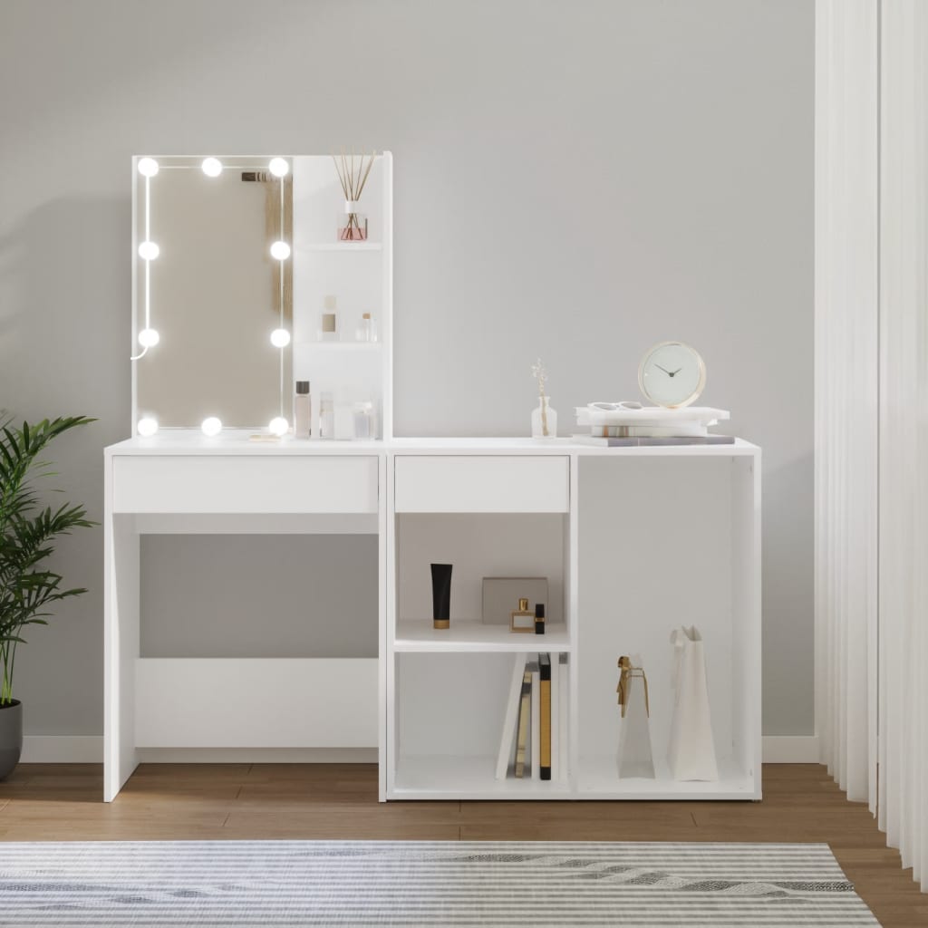 Sminkebord Hvit LED skap