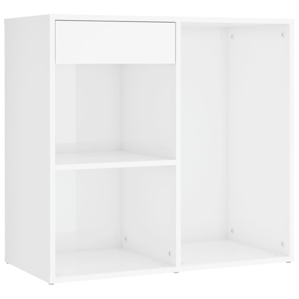 Sminkebord Høyglans Hvit LED 2 skap