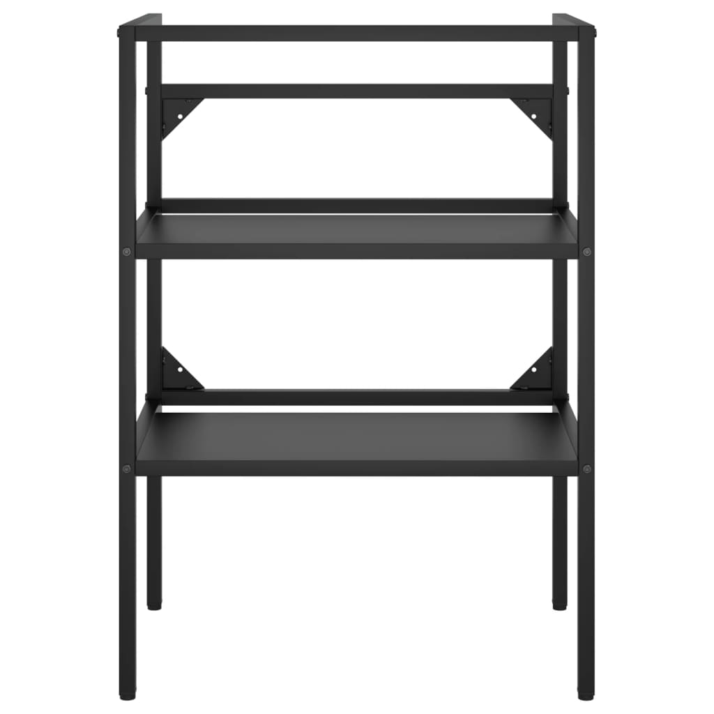 Badehylle svart 59x38x83 cm jern