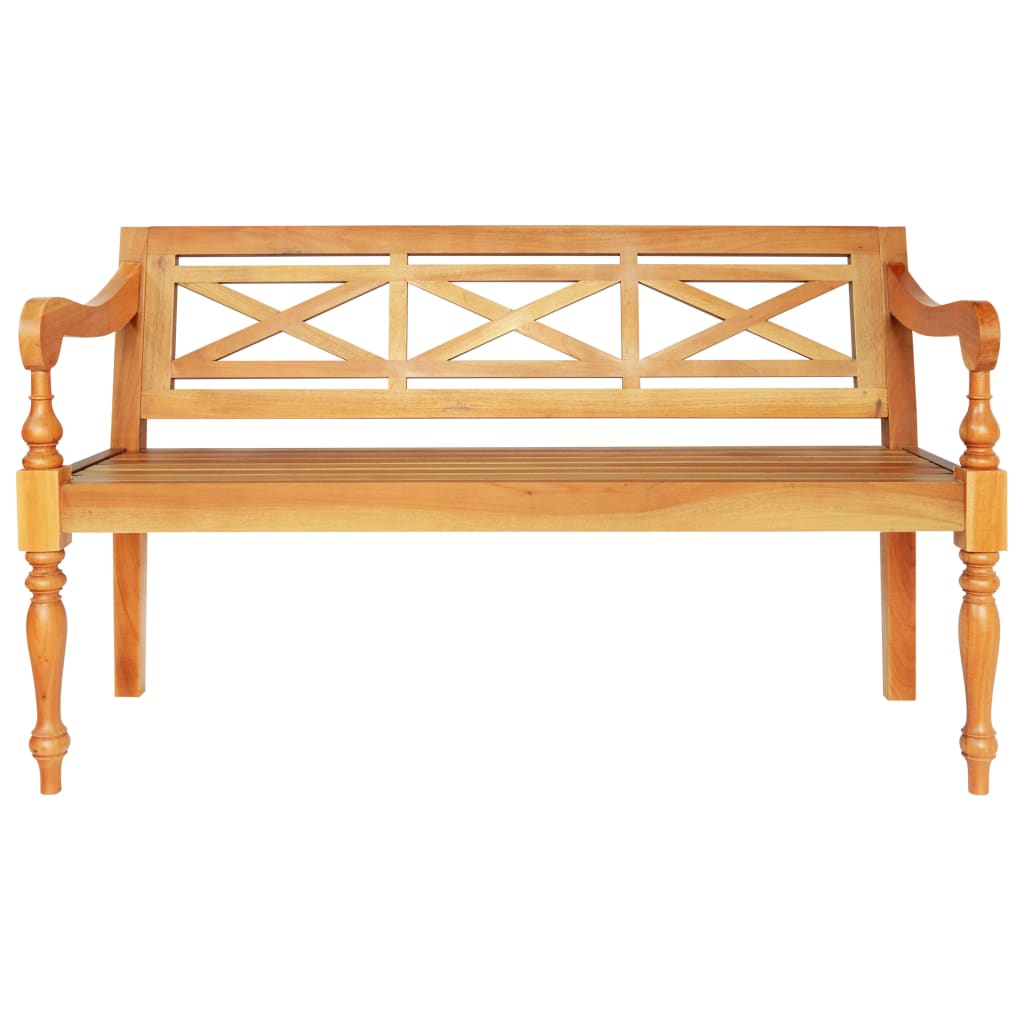 Hagebenk Tre Batavia-benk 123 cm heltre mahogni lysebrun