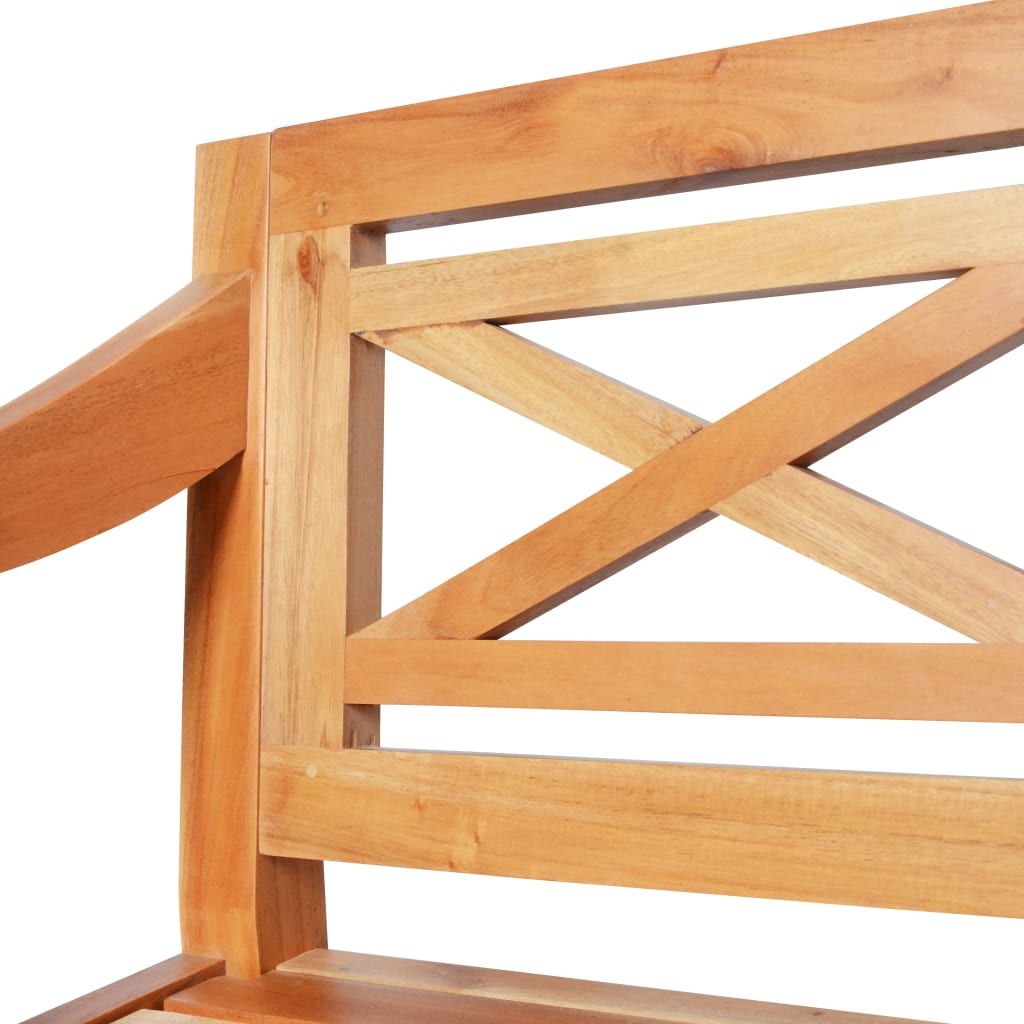 Hagebenk Tre Batavia-benk 123 cm heltre mahogni lysebrun