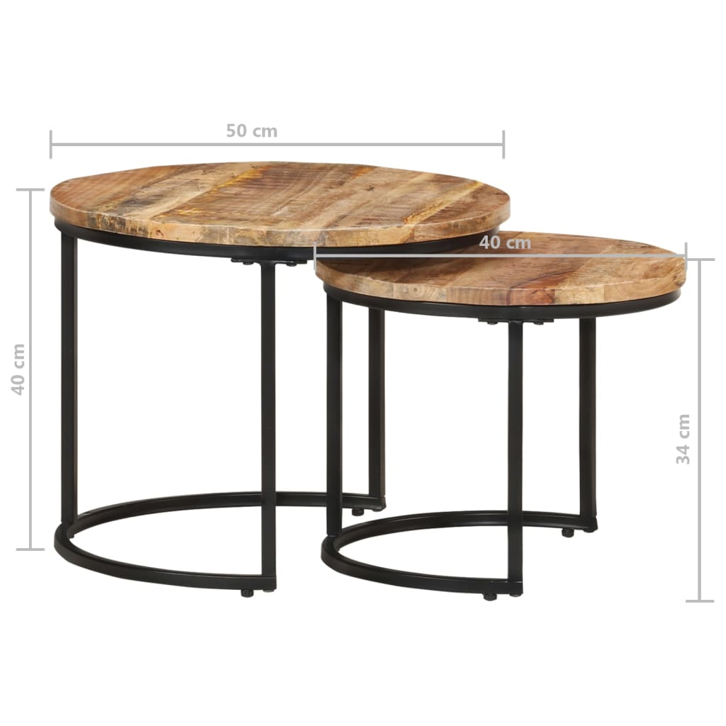 Stablebord 2 stk grovt mangotre