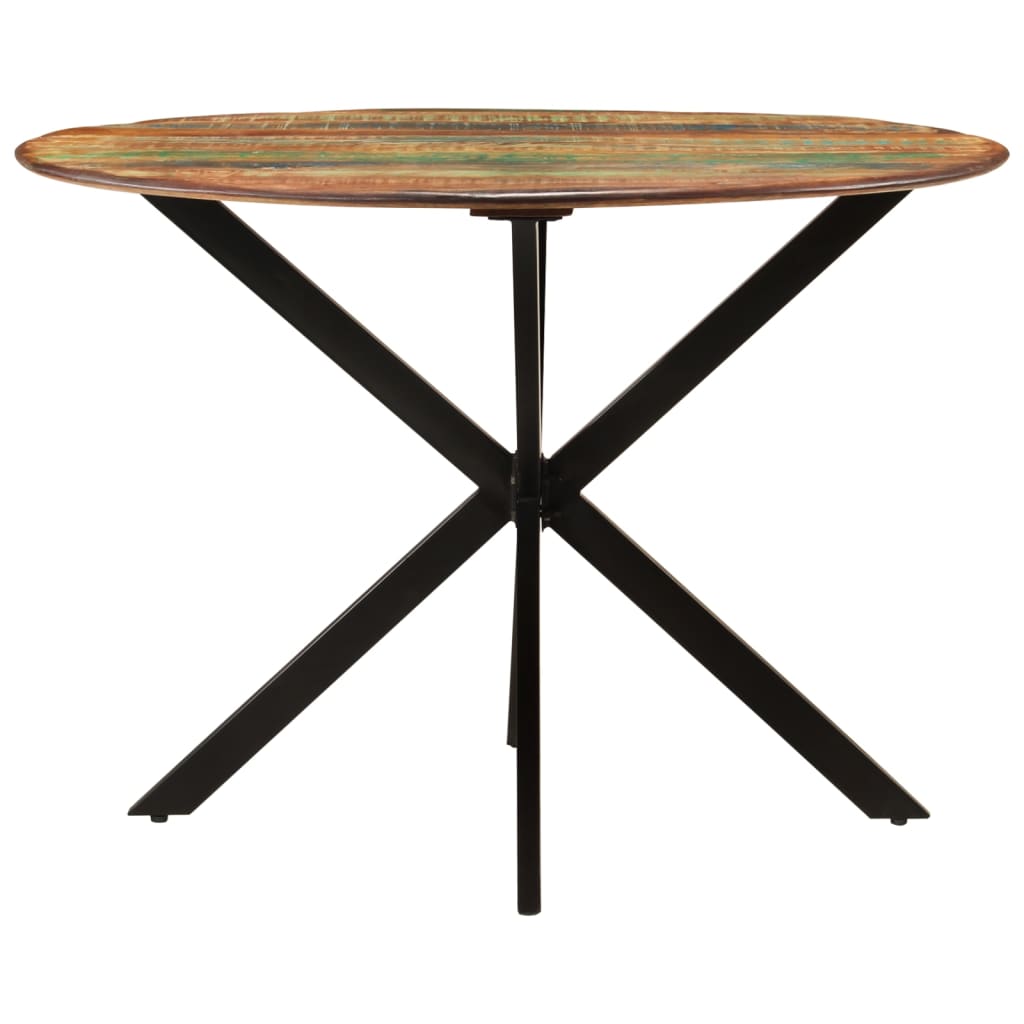 Spisebord Kjøkkenbord Tre Ø110x78 cm gjenvunnet heltre og stål