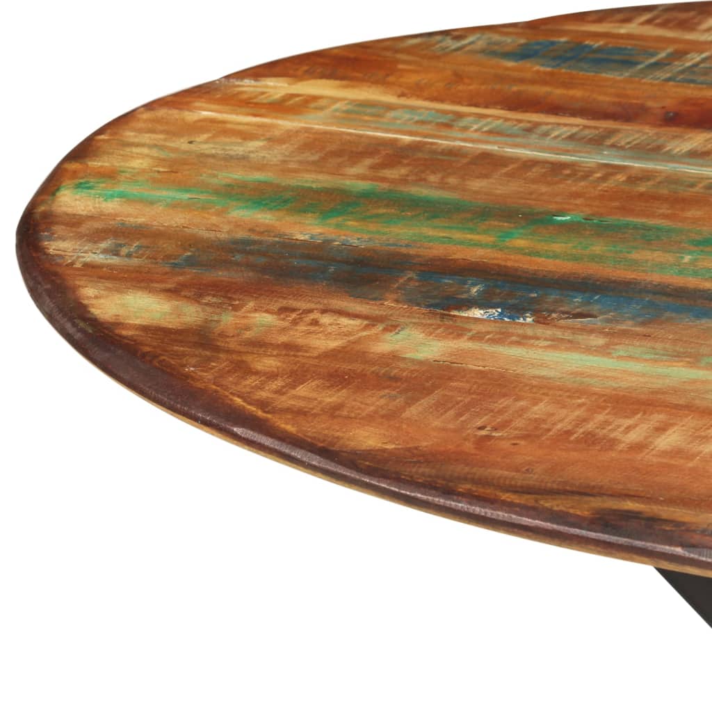Spisebord Kjøkkenbord Tre Ø110x78 cm gjenvunnet heltre og stål