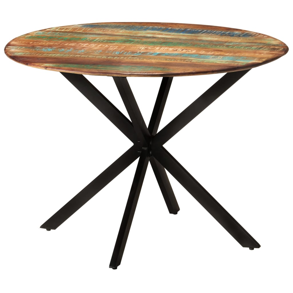 Spisebord Kjøkkenbord Tre Ø110x78 cm gjenvunnet heltre og stål