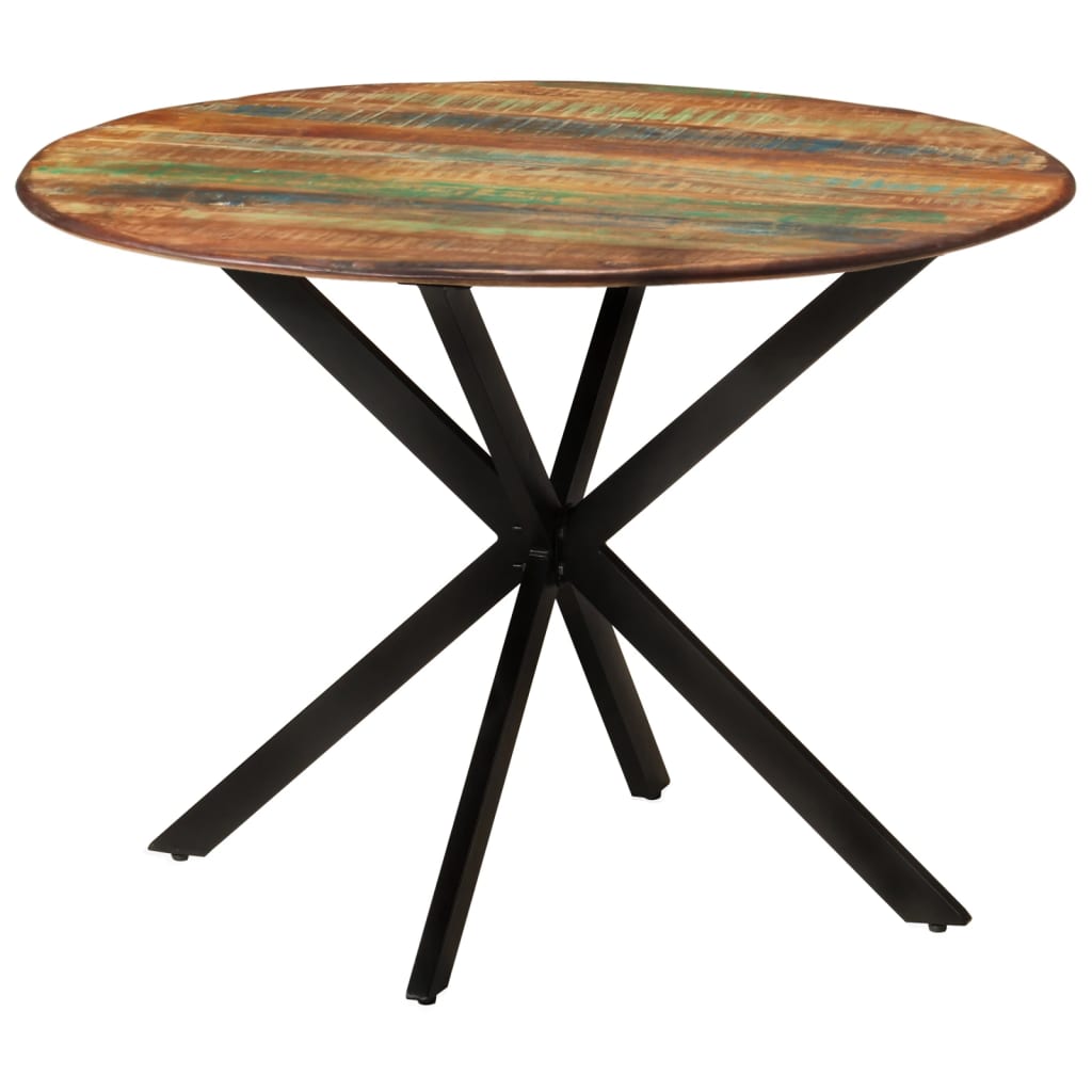 Spisebord Kjøkkenbord Tre Ø110x78 cm gjenvunnet heltre og stål