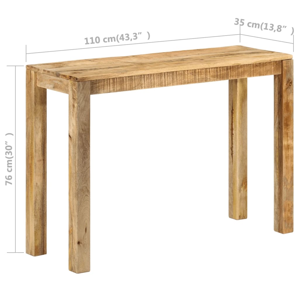 Avlastningsbord Konsollbord Tre 110x35x76 cm grovt mangotre