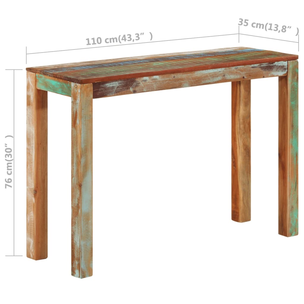 Avlastningsbord Konsollbord Tre 110x35x76 cm gjenvunnet heltre