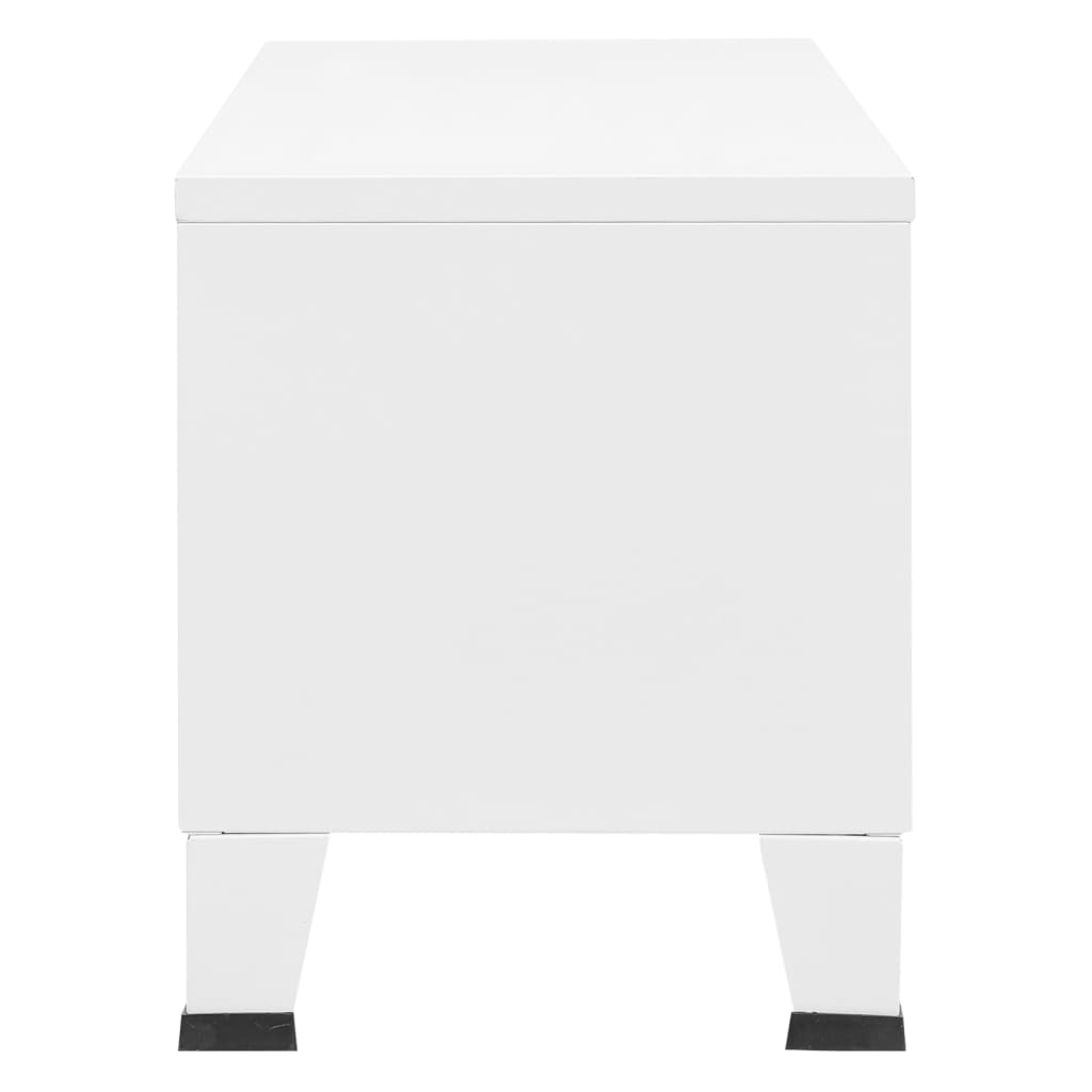 TV-Møbel Hvit TV-benk Industriell 105x35x42 cm metall