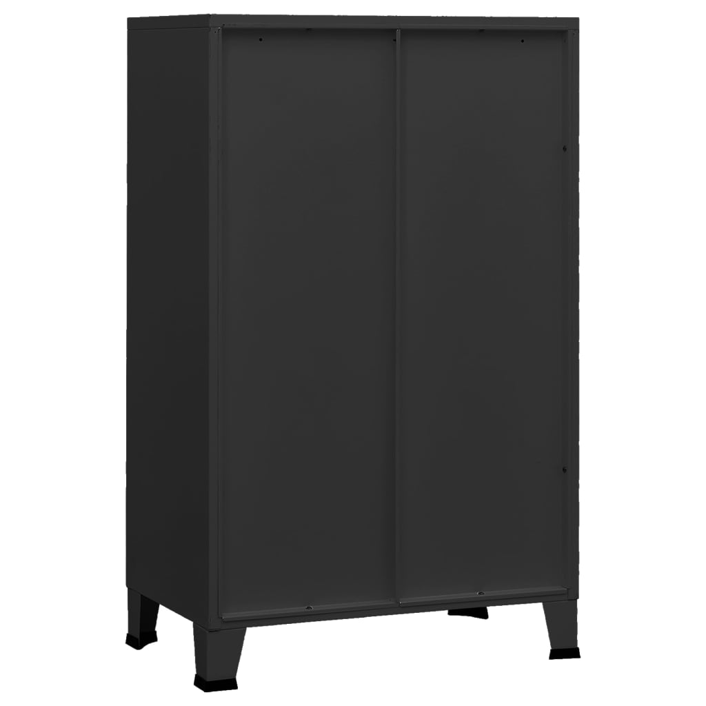 Oppbevaringskiste Industriell Svart 70x40x115 cm metall