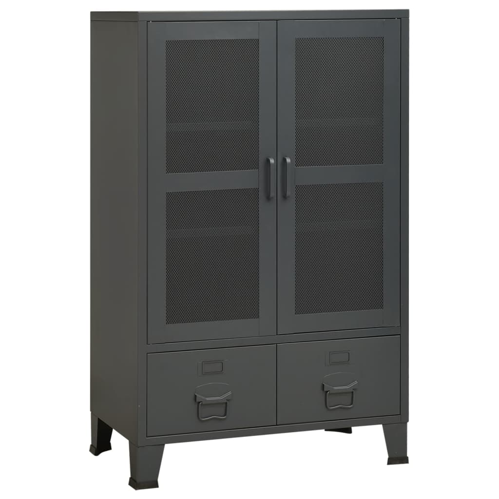 Oppbevaringskiste Industriell antrasitt 70x40x115 cm metall