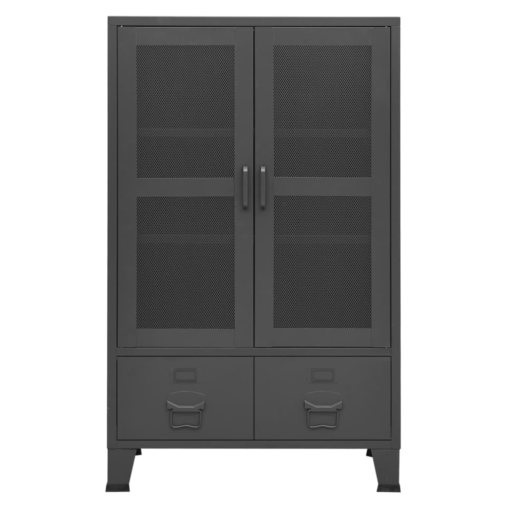 Oppbevaringskiste Industriell antrasitt 70x40x115 cm metall