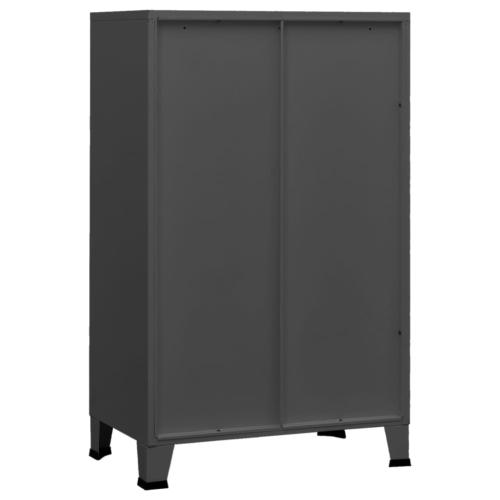 Oppbevaringskiste Industriell antrasitt 70x40x115 cm metall