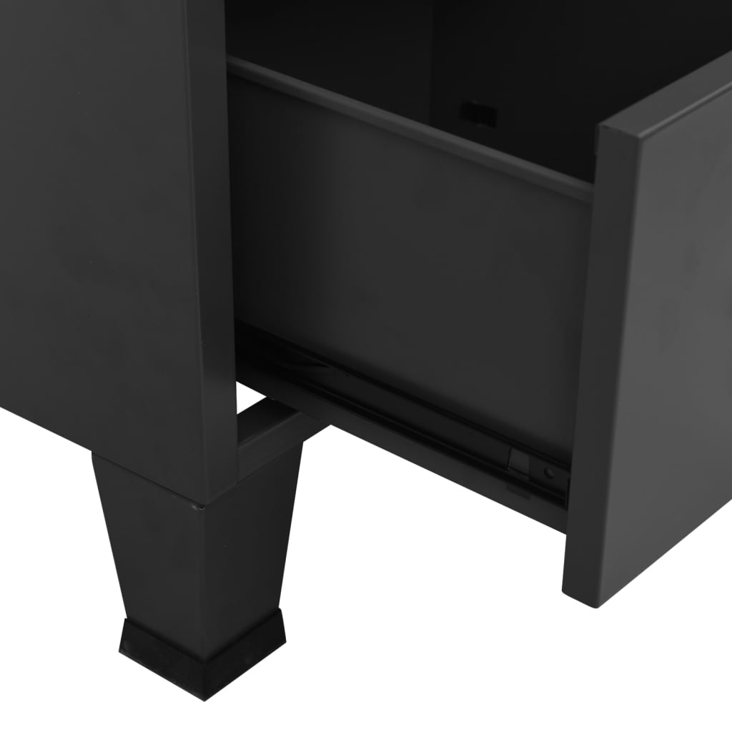 Oppbevaringskiste Industriell antrasitt 70x40x115 cm metall