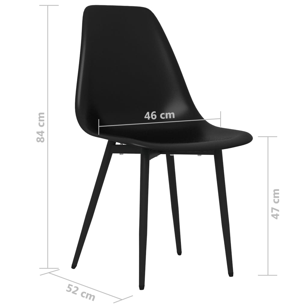 Spisestoler 6 stk svart PP