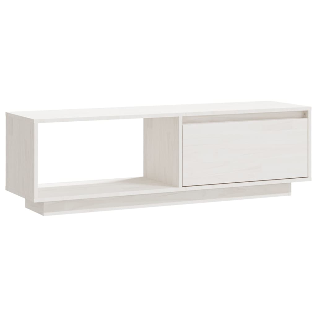 TV-Møbel Hvit Tv-benk 110x30x33,5 cm heltre furu