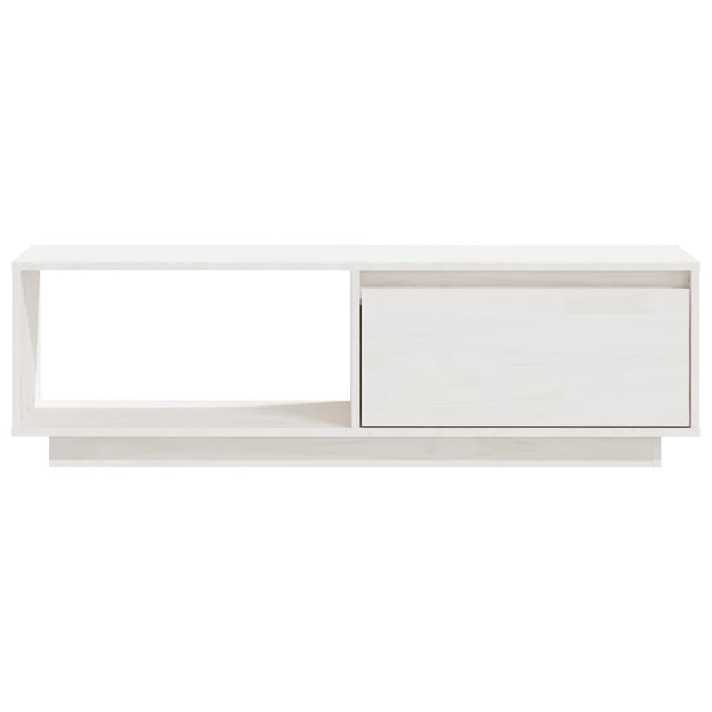 TV-Møbel Hvit Tv-benk 110x30x33,5 cm heltre furu