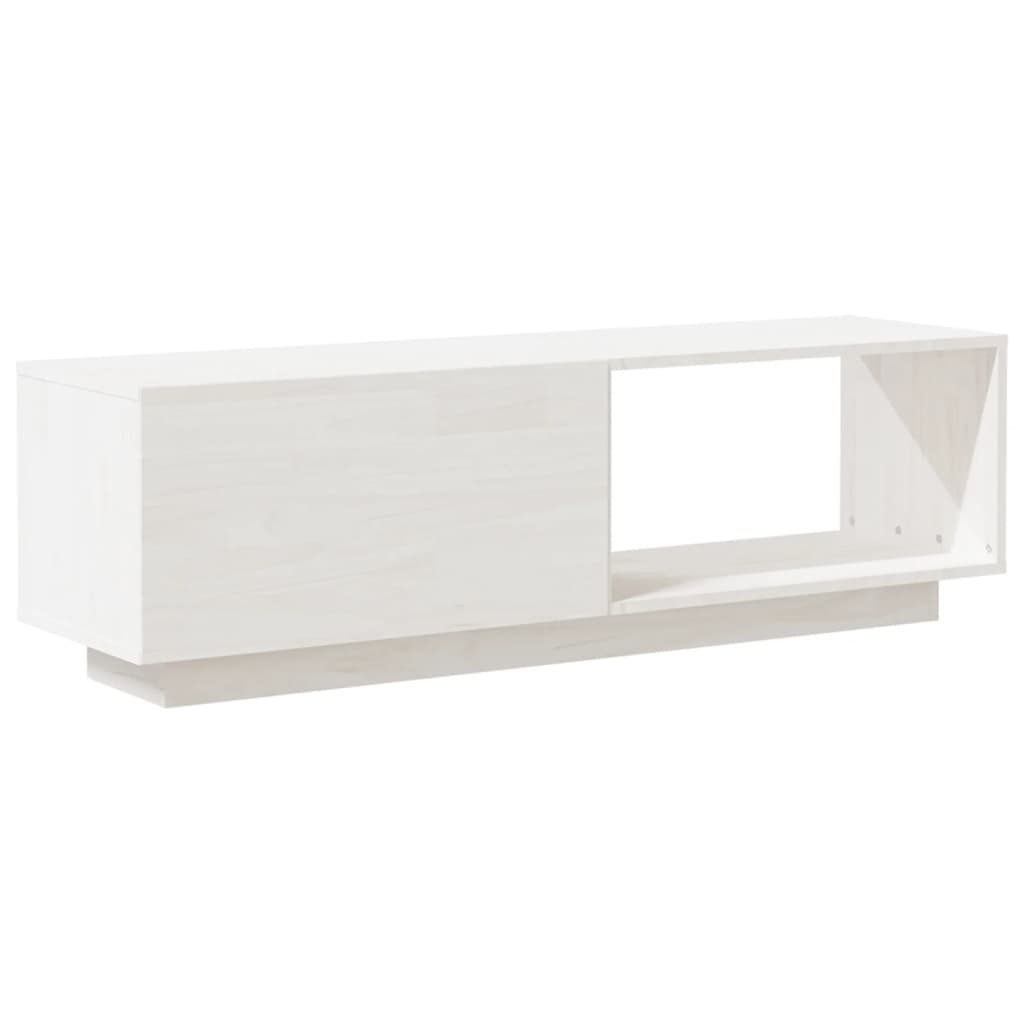 TV-Møbel Hvit Tv-benk 110x30x33,5 cm heltre furu