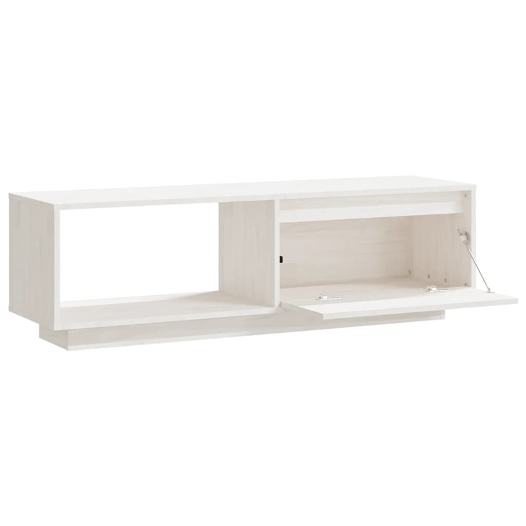 TV-Møbel Hvit Tv-benk 110x30x33,5 cm heltre furu