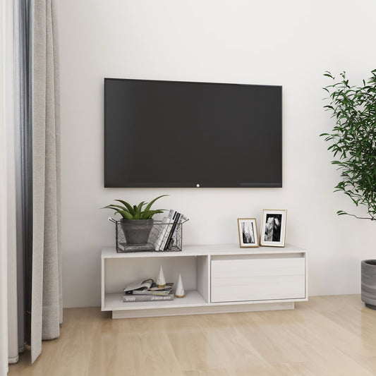TV-Møbel Hvit Tv-benk 110x30x33,5 cm heltre furu