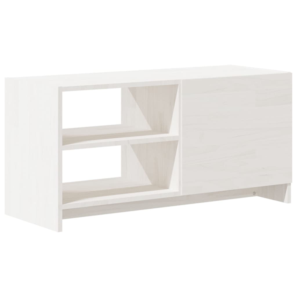 TV-Møbel Hvit Tv-benk 80x31x39 cm heltre furu