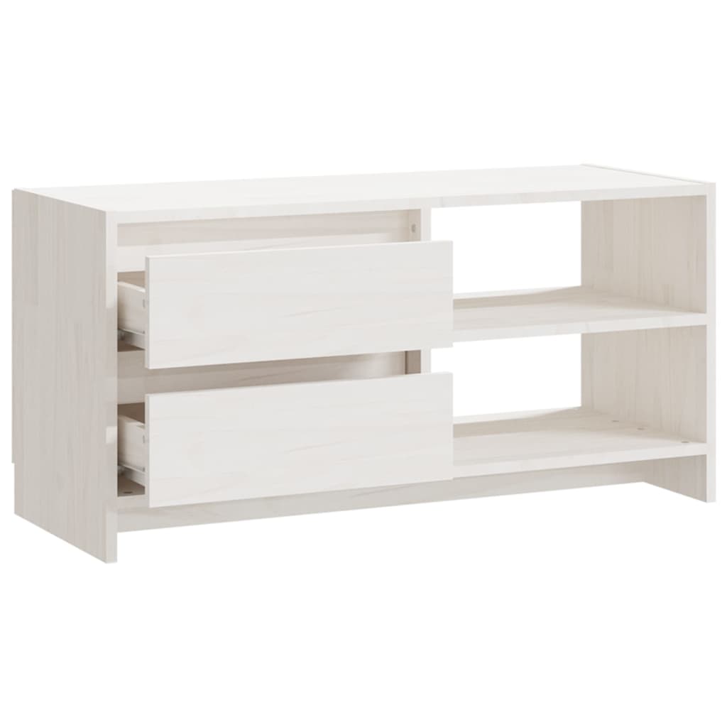 TV-Møbel Hvit Tv-benk 80x31x39 cm heltre furu
