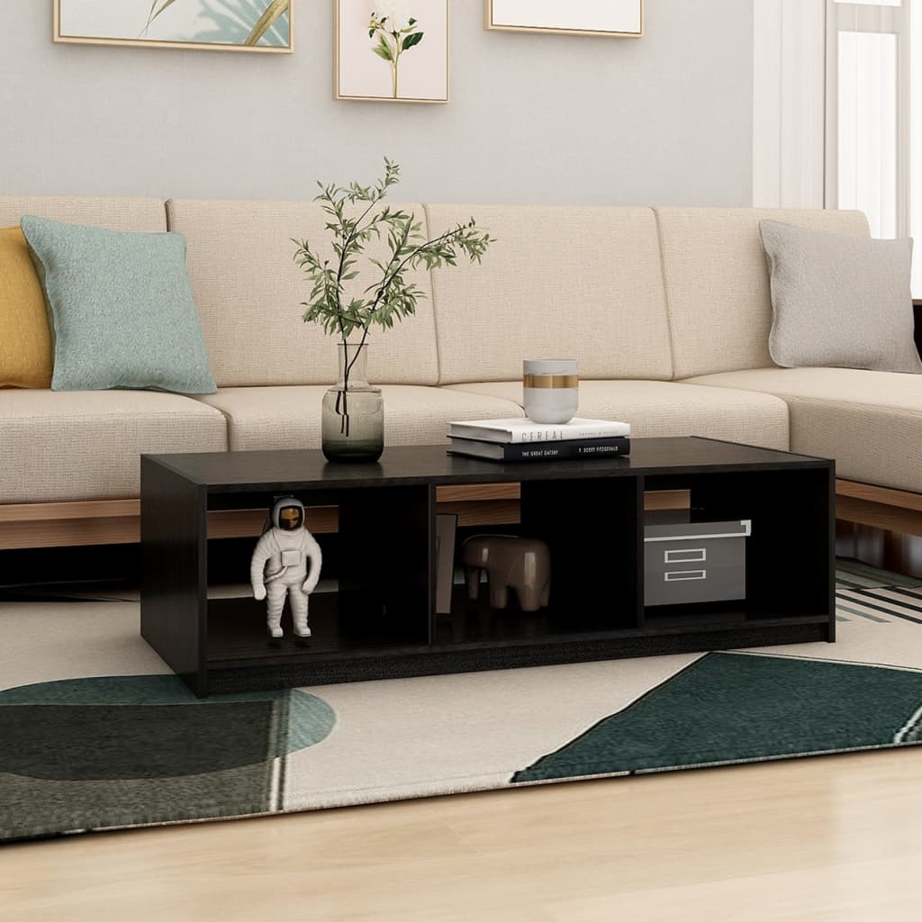 Salongbord Sofabord Svart 110x50x34 cm heltre furu