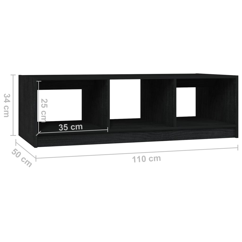 Salongbord Sofabord Svart 110x50x34 cm heltre furu