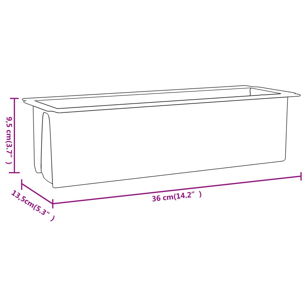Utendørs Blomsterkasse Plantekasse Polypropen (PP) grå for europaller 12 stk 36x13,5x9,5 cm