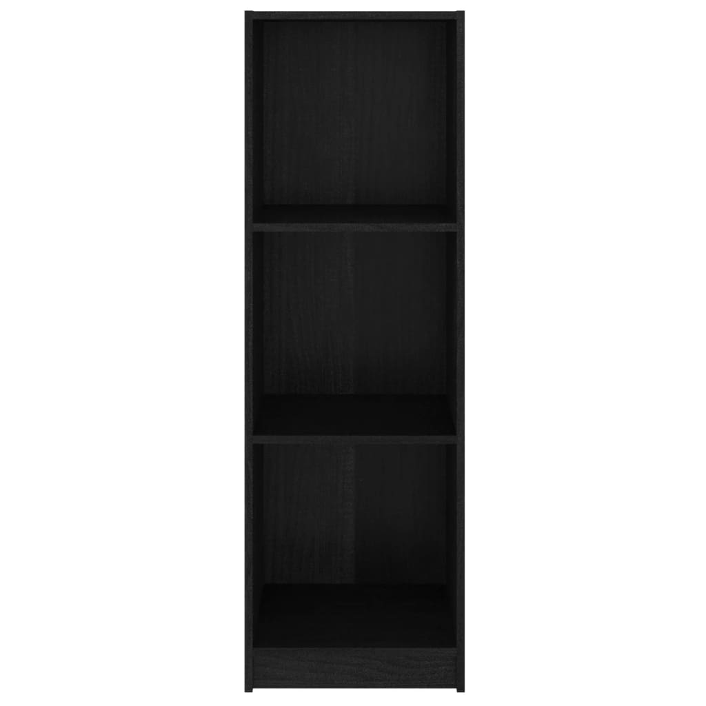 Bokhylle Svart Romdeler 36x33x110 cm heltre furu