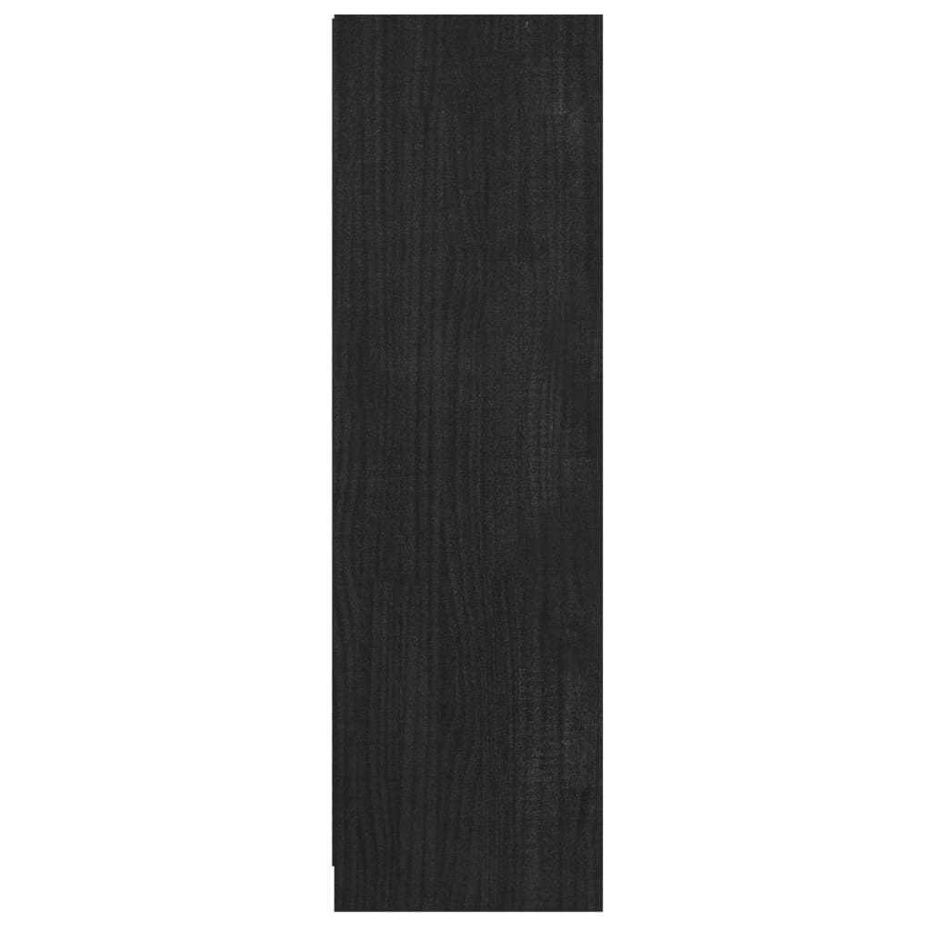 Bokhylle Svart Romdeler 36x33x110 cm heltre furu