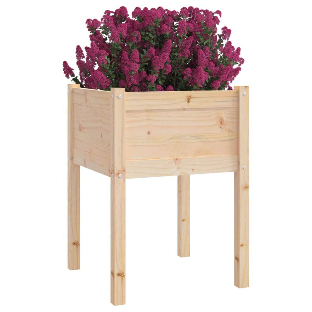 Utendørs Blomsterkasse Plantekasse Tre 2 stk 50x50x70 cm heltre furu