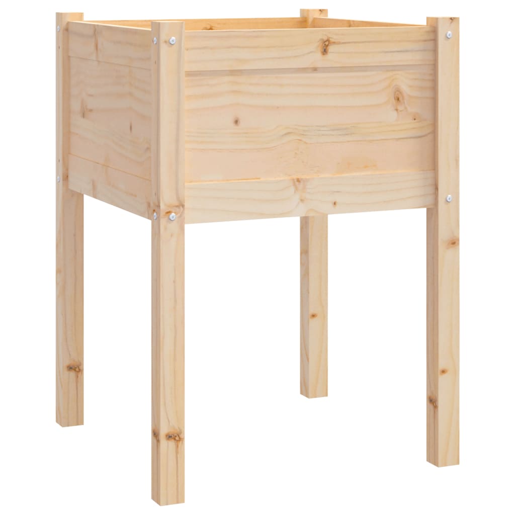 Utendørs Blomsterkasse Plantekasse Tre 2 stk 50x50x70 cm heltre furu