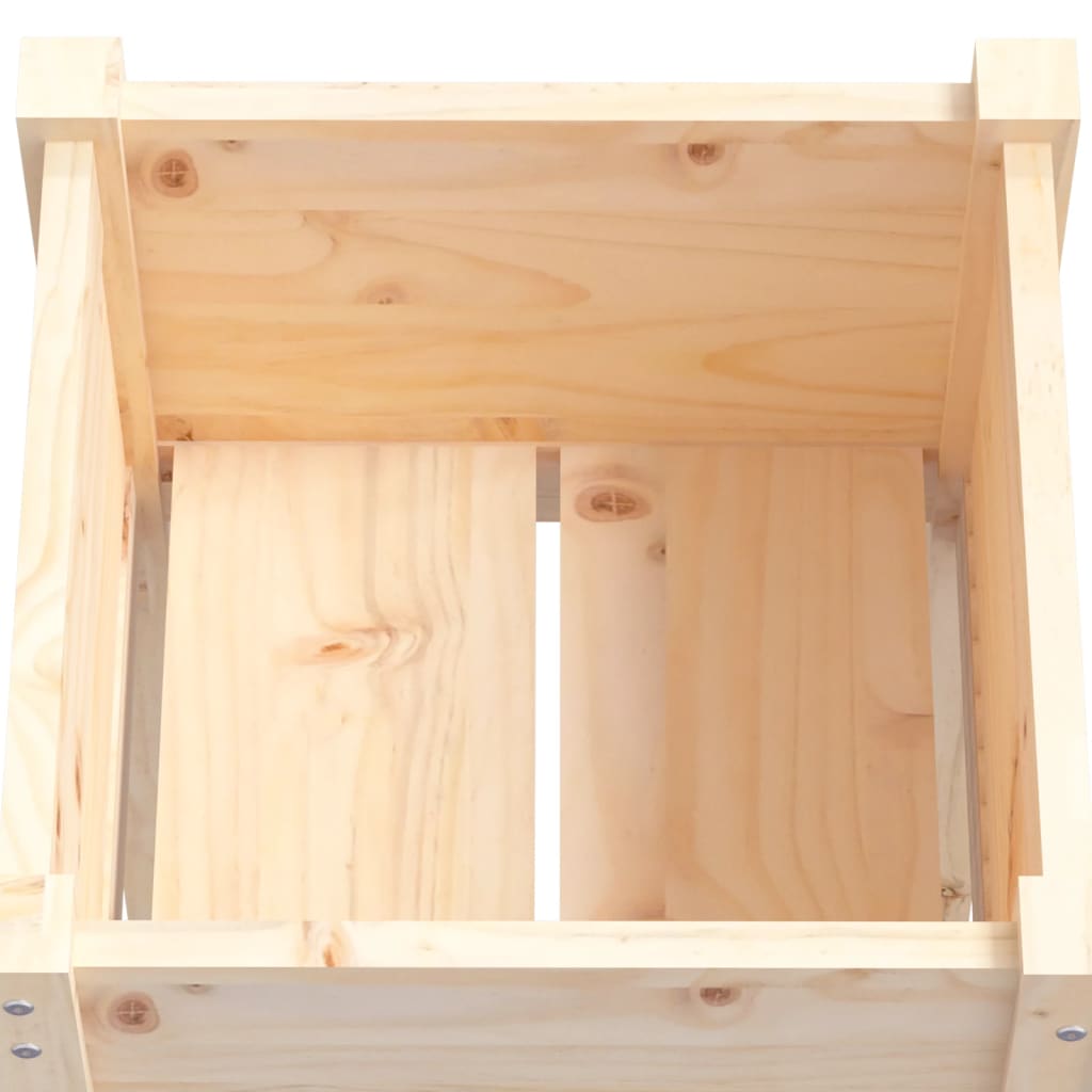 Utendørs Blomsterkasse Plantekasse Tre 2 stk 50x50x70 cm heltre furu