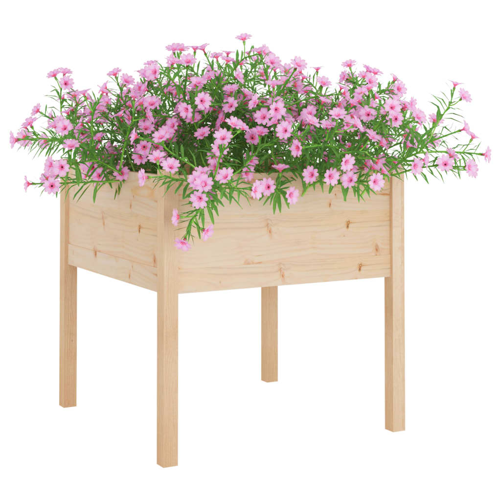 Utendørs Blomsterkasse Plantekasse Tre 70x70x70 cm heltre furu