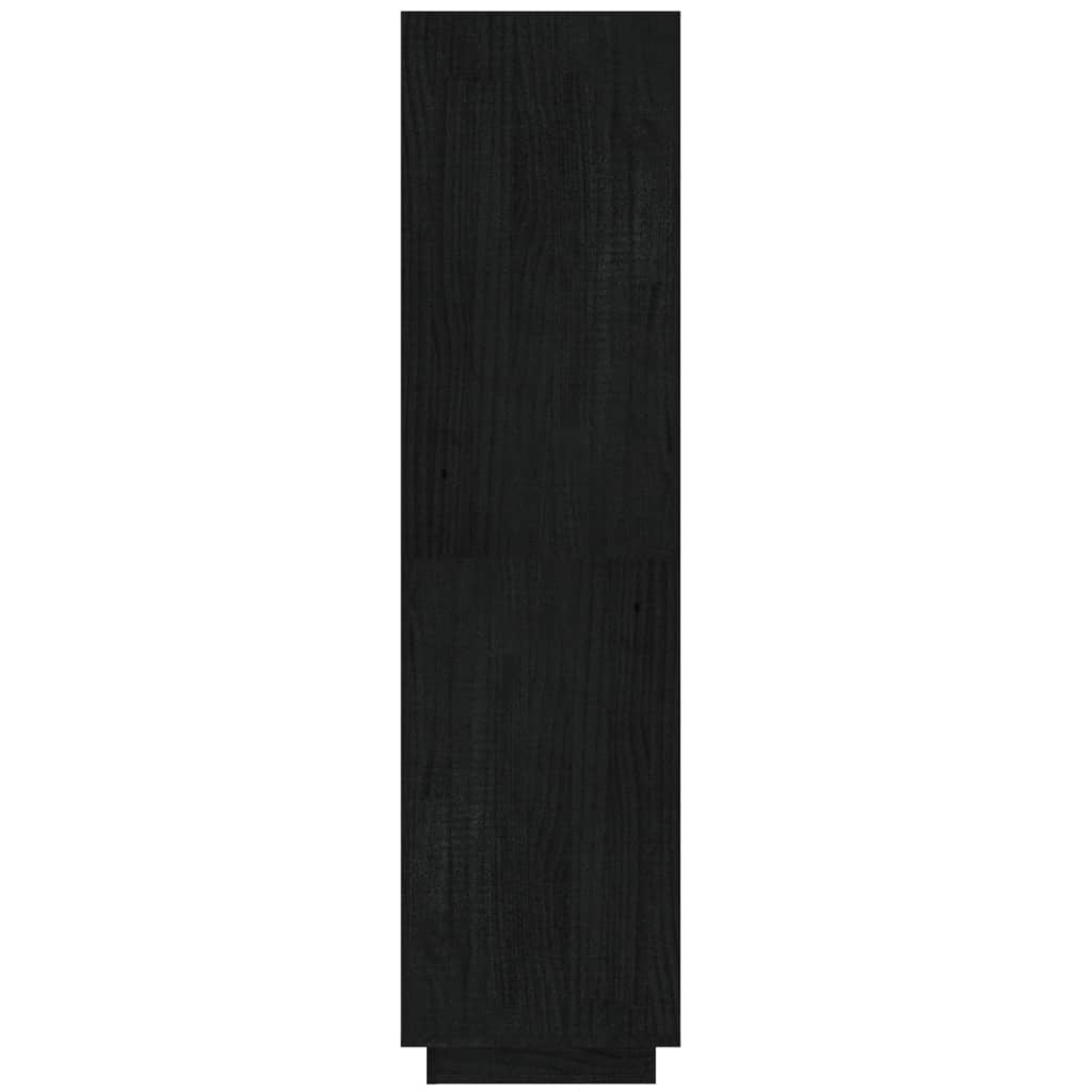 Bokhylle Svart Romdeler 40x35x135 cm heltre furu