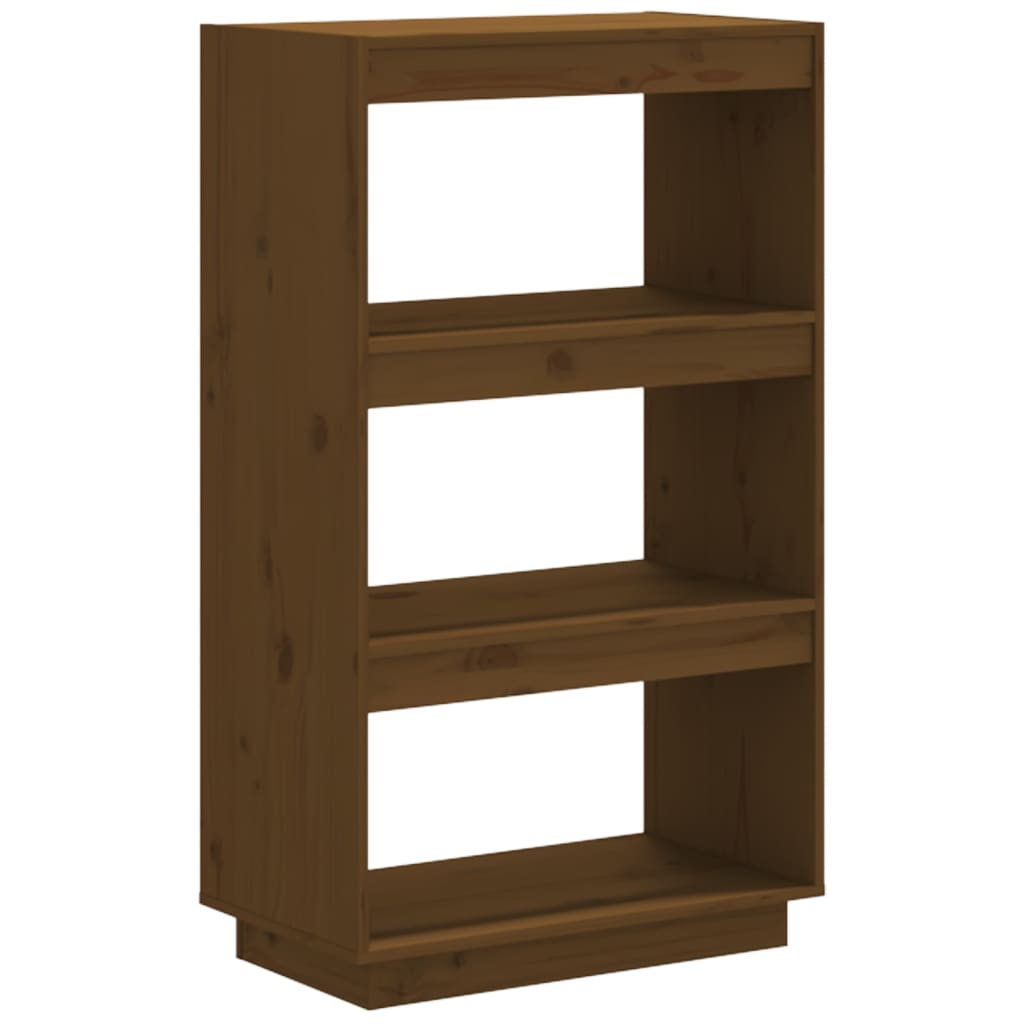 Bokhylle Honningbrun Romdeler 60x35x103 cm heltre furu