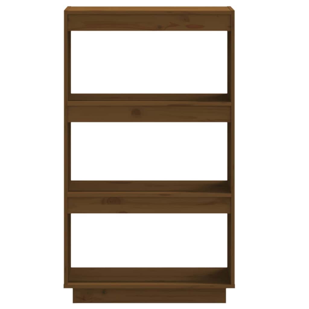 Bokhylle Honningbrun Romdeler 60x35x103 cm heltre furu