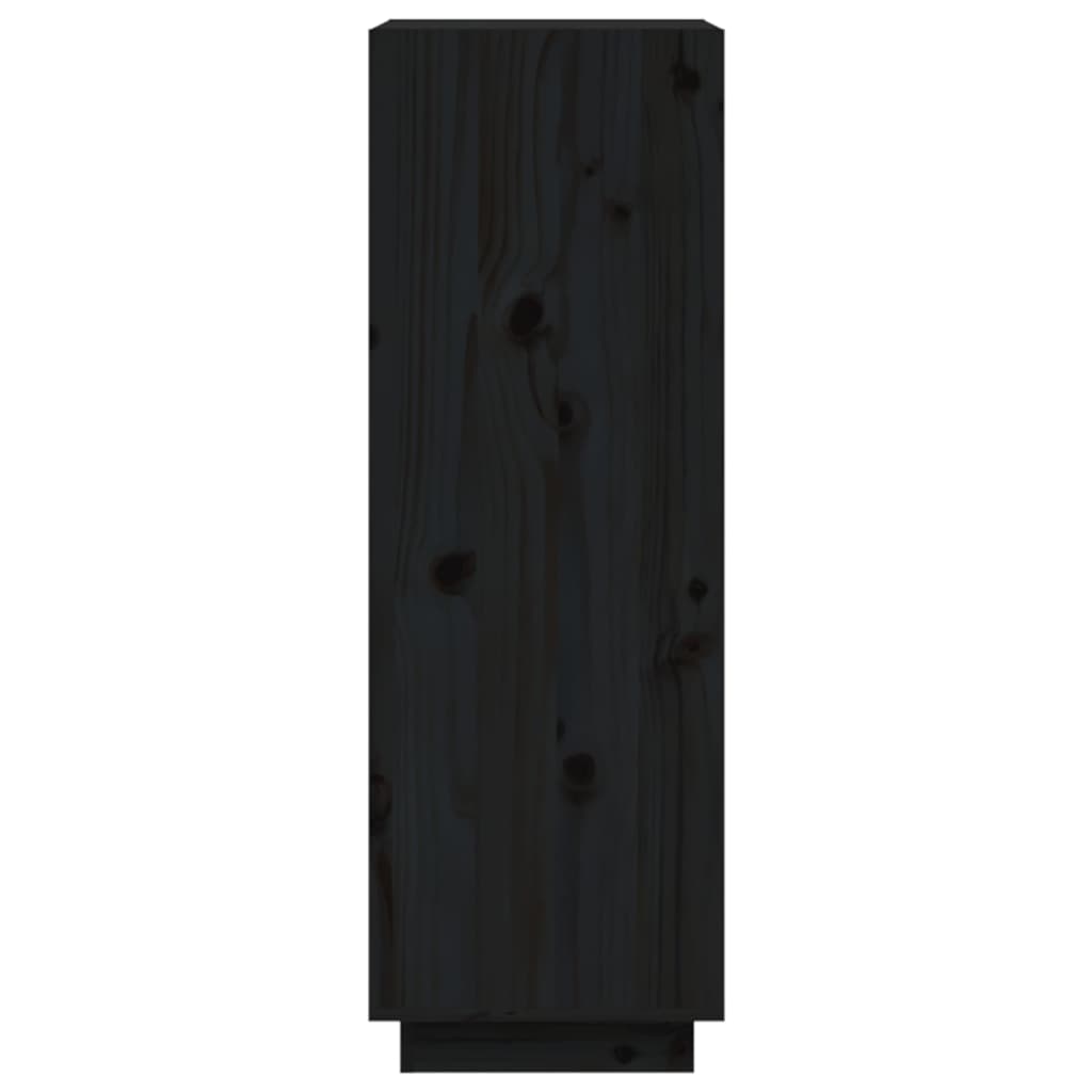 Bokhylle Svart Romdeler 60x35x103 cm heltre furu