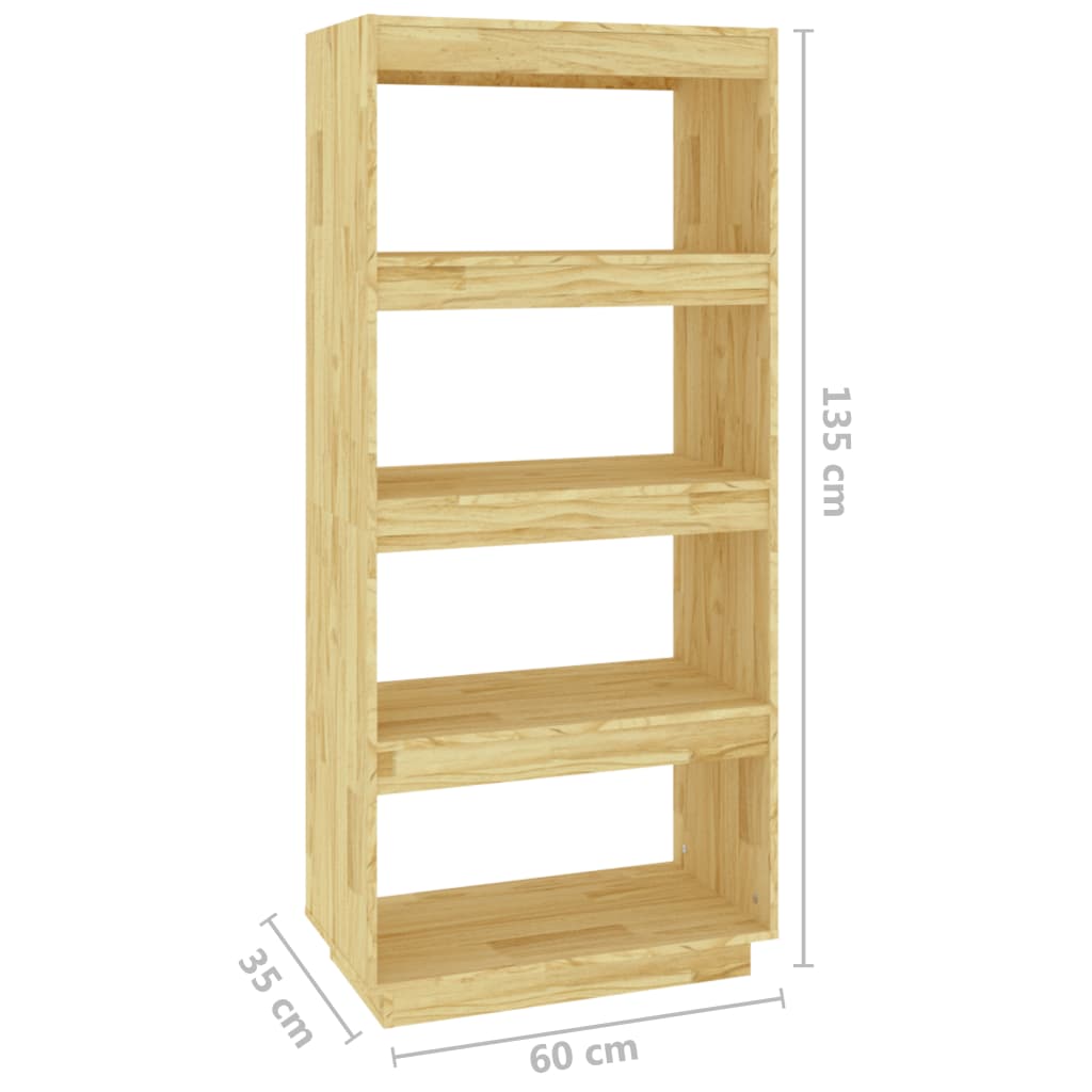 Bokhylle DIV. Romdeler 60x35x135 cm heltre furu
