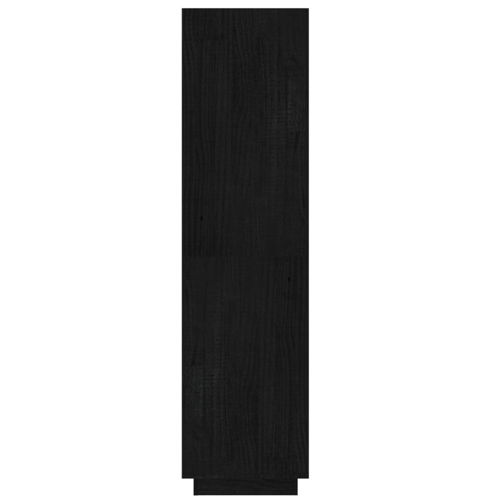 Bokhylle Svart Romdeler 60x35x135 cm heltre furu