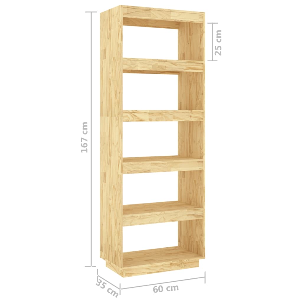 Bokhylle Tre Romdeler 60x35x167 cm heltre furu