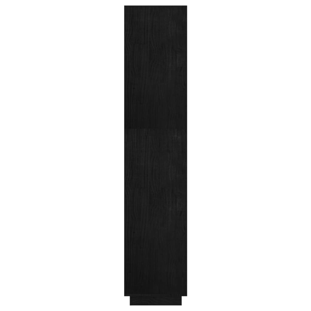 Bokhylle Svart Romdeler 60x35x167 cm heltre furu