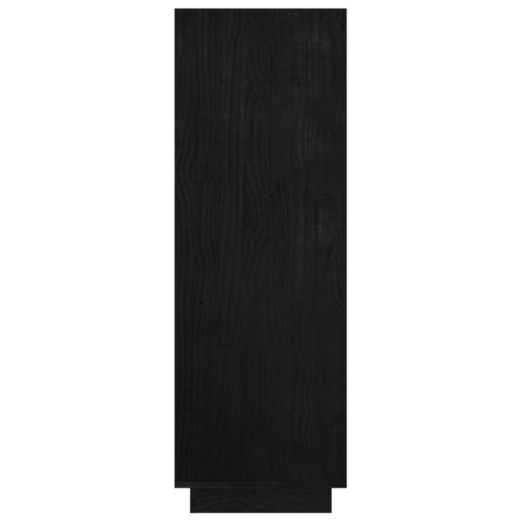 Bokhylle Svart Romdeler 80x35x103 cm heltre furu