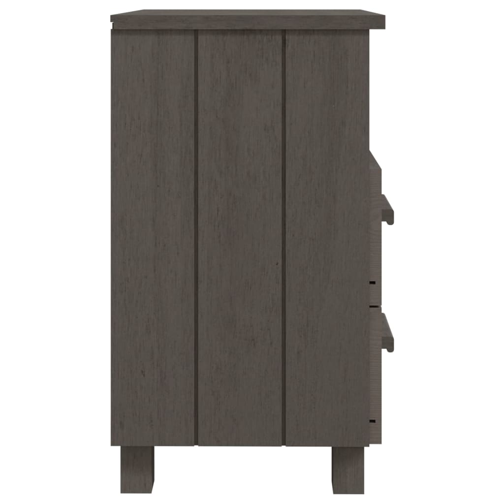 Nattbord Sengbord Grå Lysegrå HAMAR 40x35x62 cm heltre furu
