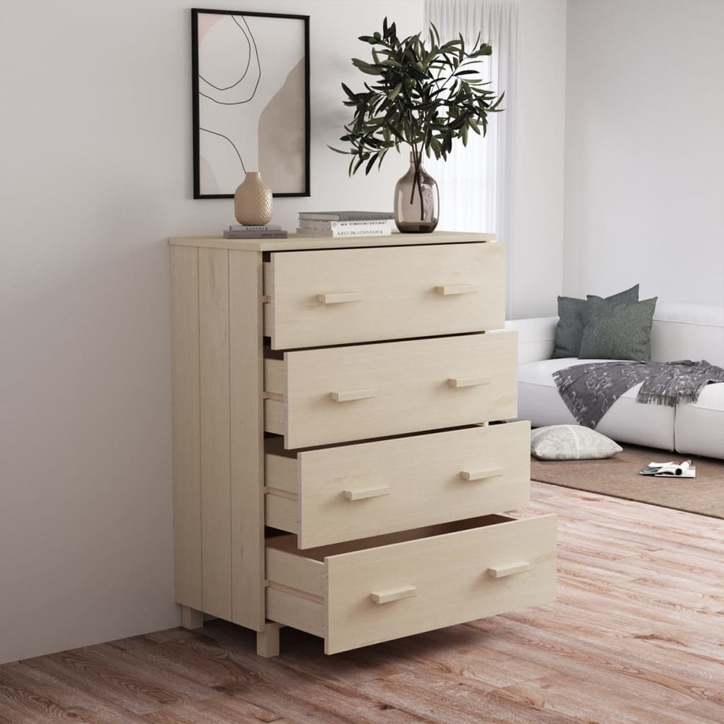 Kommode Honningbrun HAMAR 79x40x103,5 cm heltre furu