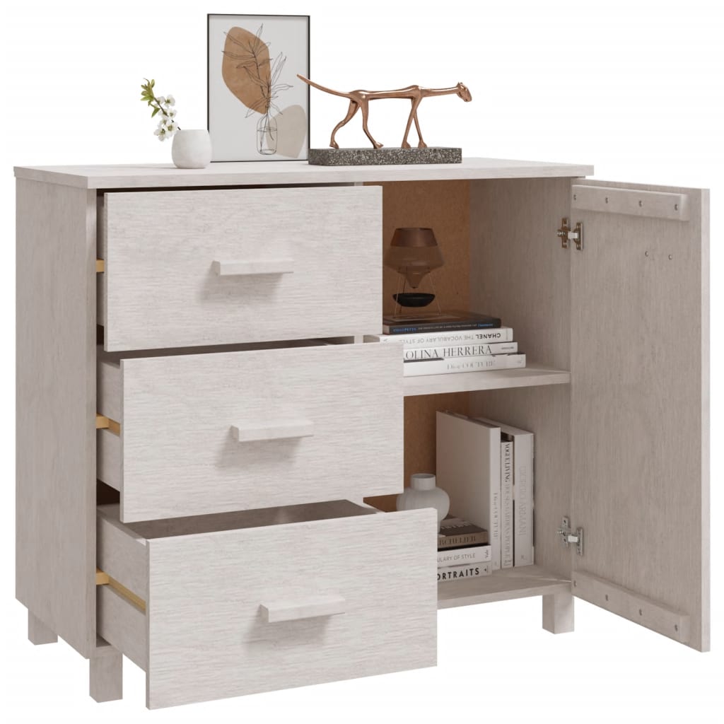 Skjenk Hvit HAMAR 90x40x80 cm heltre furu