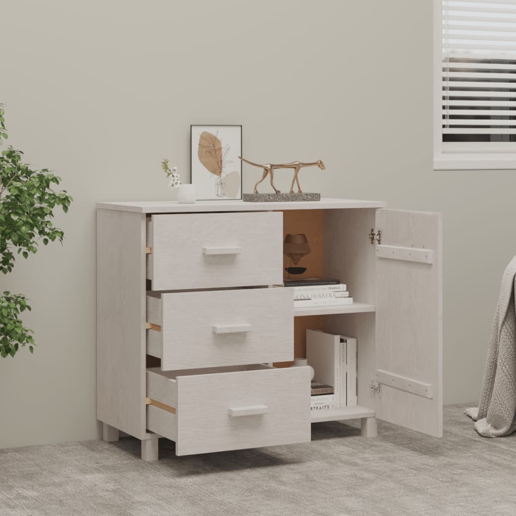 Skjenk Hvit HAMAR 90x40x80 cm heltre furu