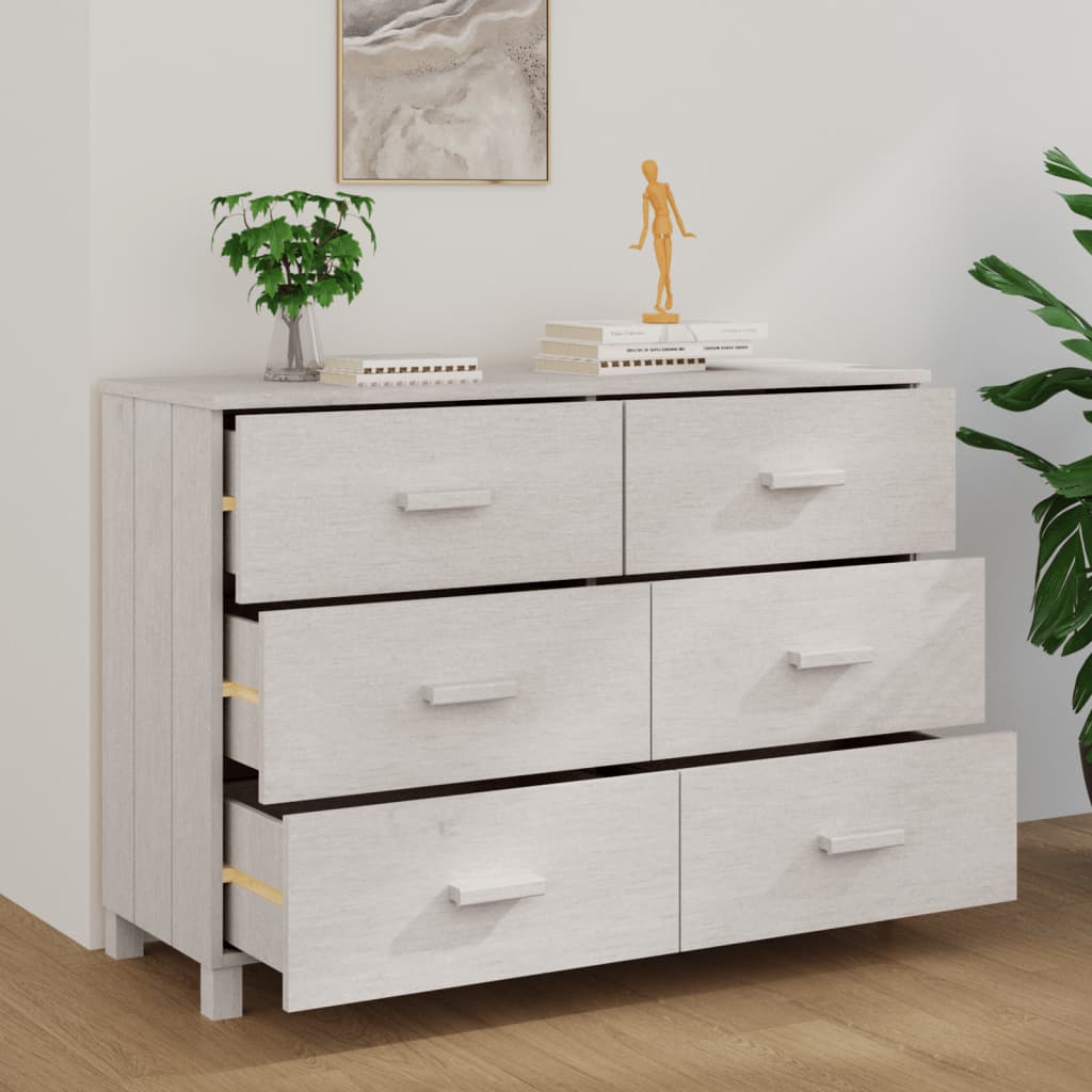 Skjenk Hvit HAMAR 113x40x80 cm heltre furu
