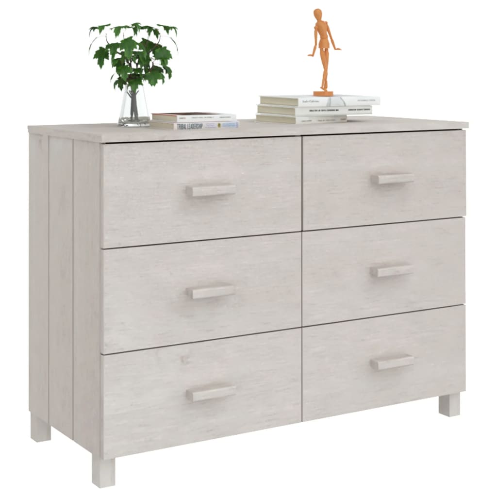 Skjenk Hvit HAMAR 113x40x80 cm heltre furu